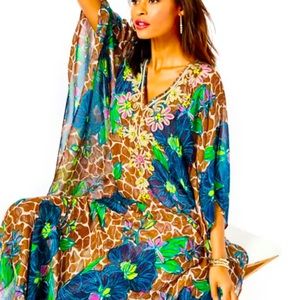 NWT LILLY PULITZER ROSIA CAFTAN BLOOMS OF PARADISE MAXI BEAUTIFUL